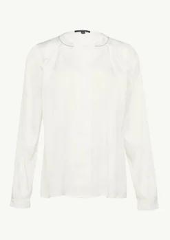 Satin-Bluse mit Zier-Detail am Ausschnitt-Comma Best