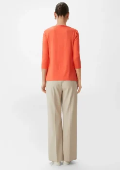 Satin-Crêpe-Shirt mit Tunika-Ausschnitt-Comma Best