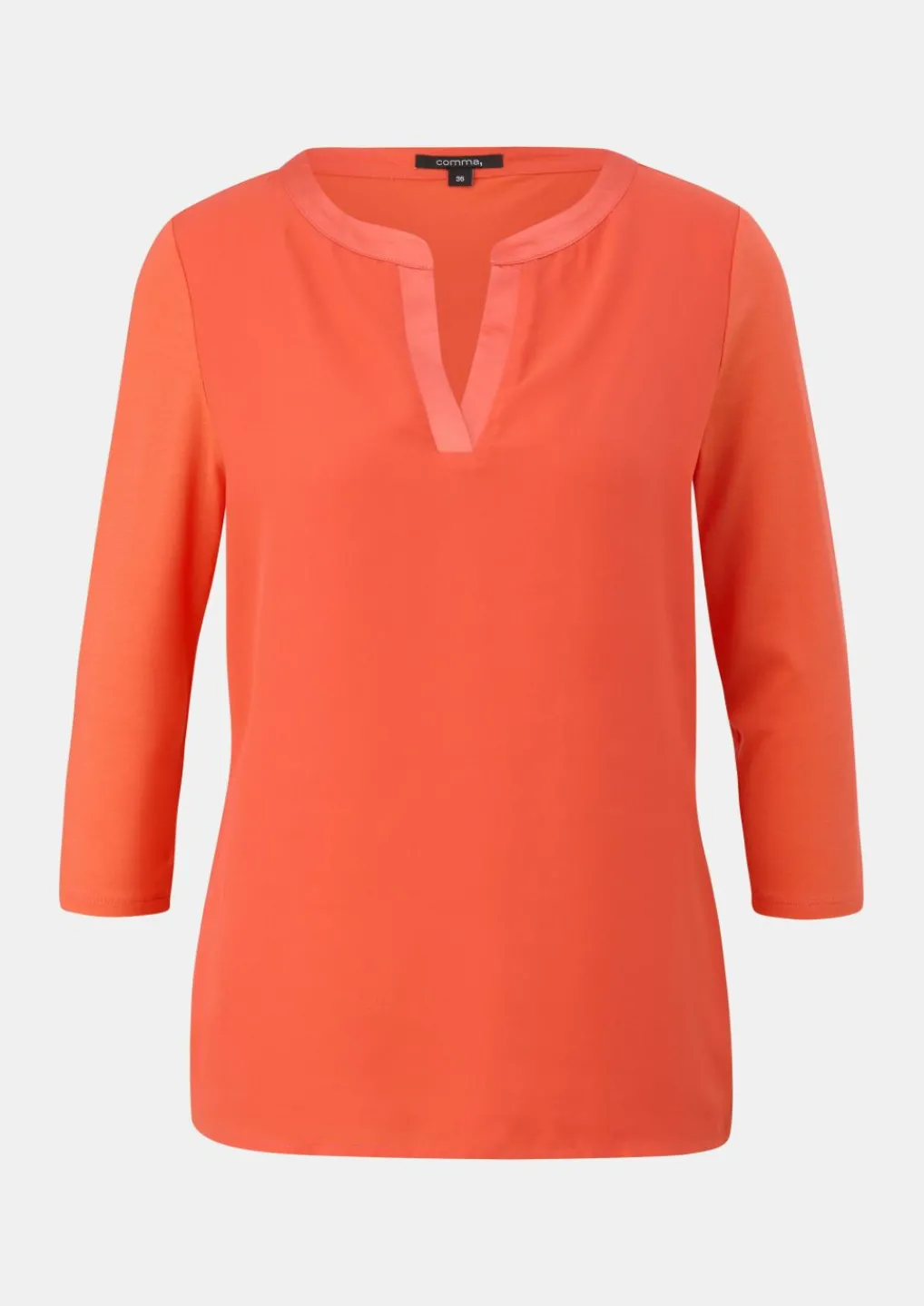 Satin-Crêpe-Shirt mit Tunika-Ausschnitt-Comma Best