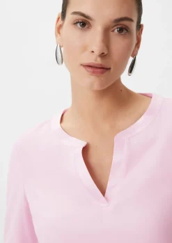 Satin-Crêpe-Shirt mit Tunika-Ausschnitt-Comma Discount