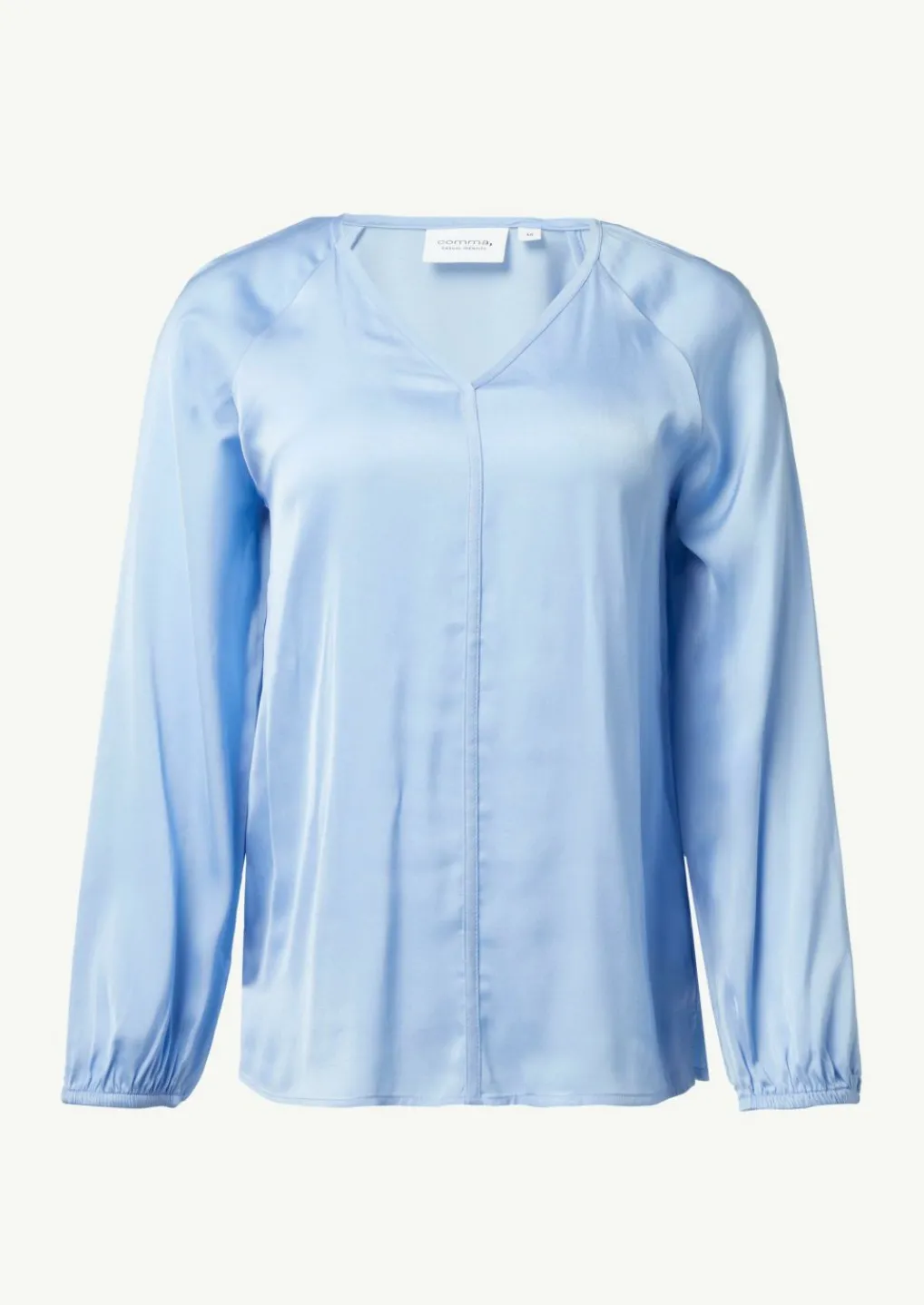 Satinierte Bluse mit Raglanärmeln und V-Ausschnitt-Comma Outlet