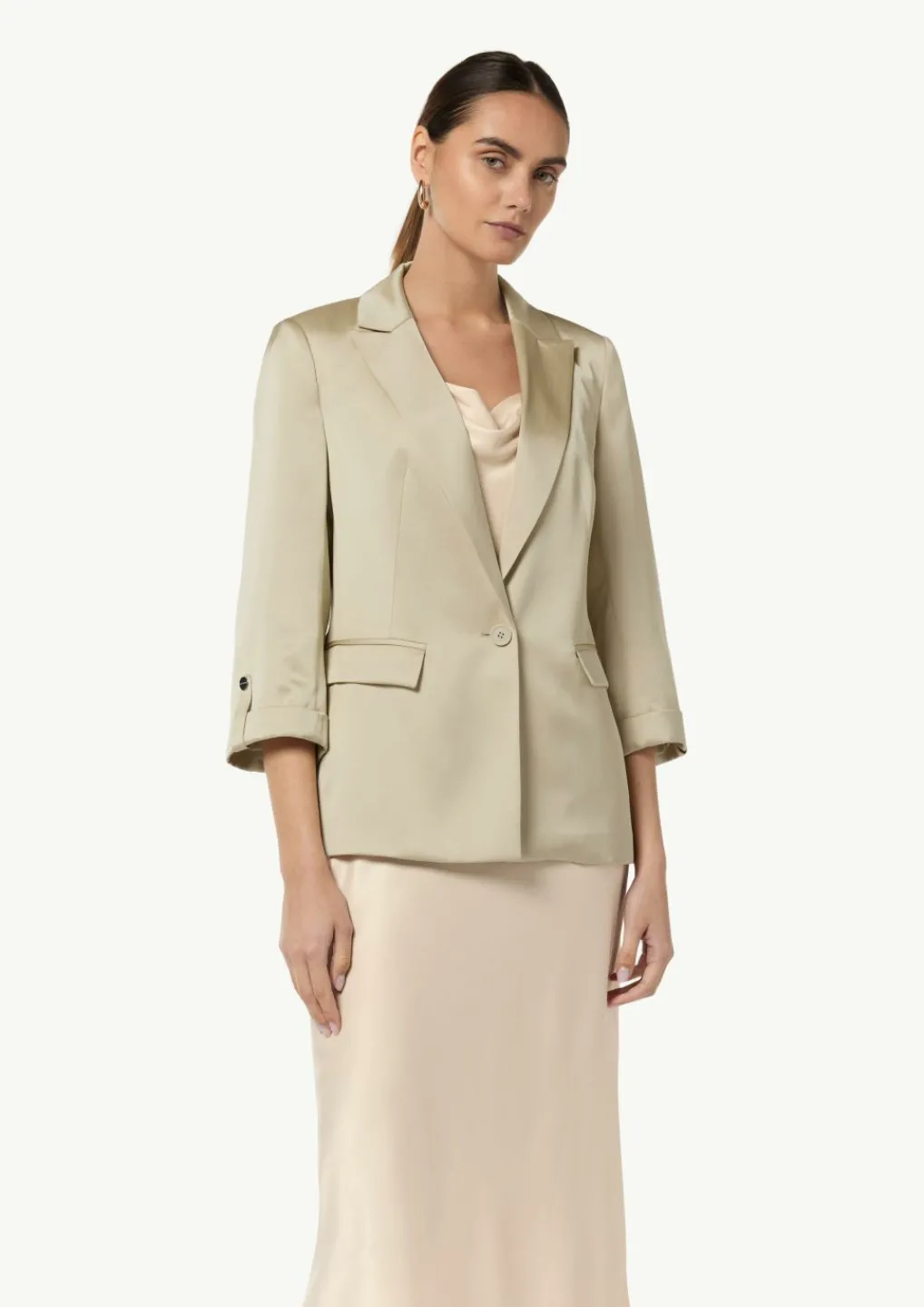 Satinierter Blazer mit 3/4-Ärmel-Comma Sale