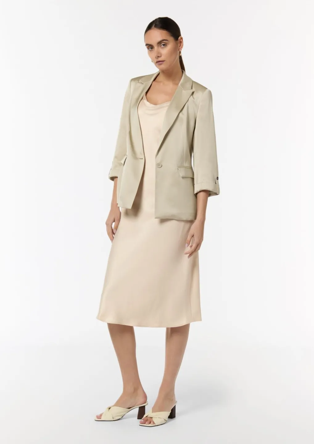 Satinierter Blazer mit 3/4-Ärmel-Comma Sale