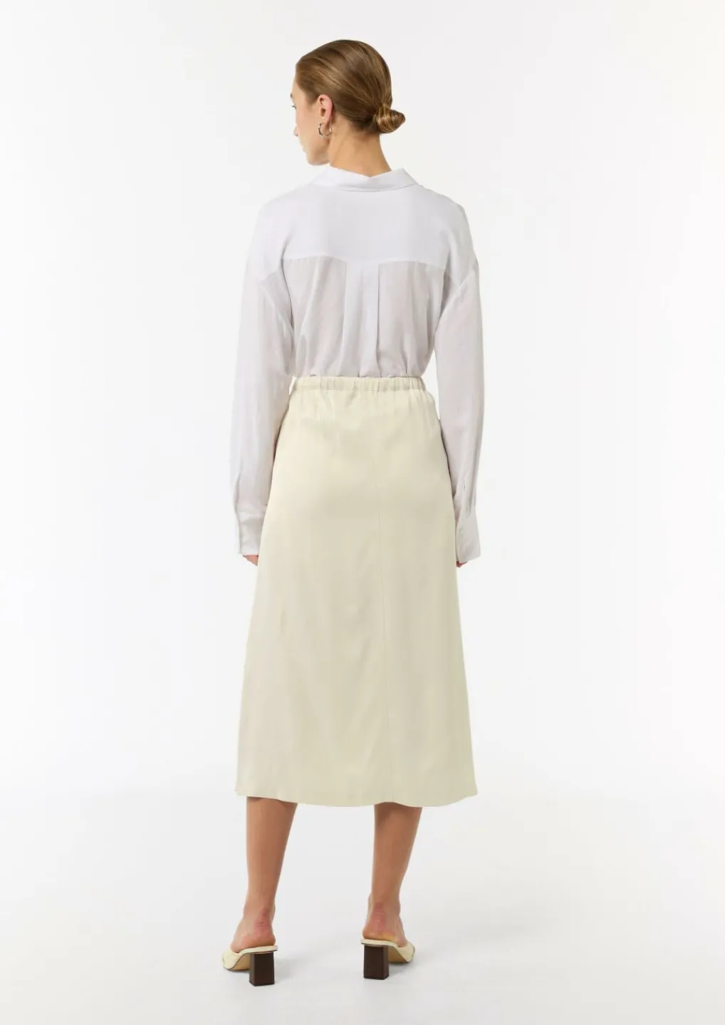 Satinierter Midi-Rock mit bequemem Bund-Comma Clearance