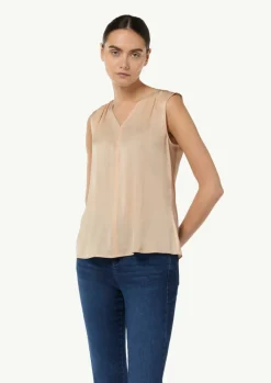 Satiniertes Top aus Viskosemix-Comma Clearance