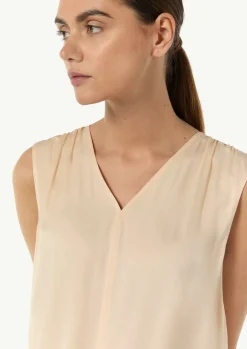 Satiniertes Top aus Viskosemix-Comma Clearance