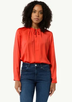 Satinierte Tunikabluse im Relaxed Fit-Comma Discount