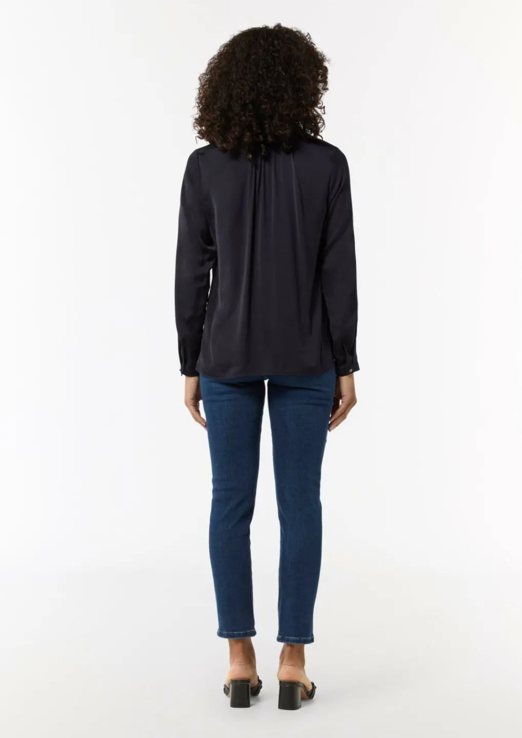 Satinierte Tunikabluse im Relaxed Fit-Comma Outlet