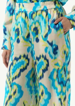 Satinierte Wide-Leg-Hose aus Viskose mit Elastikbund-Comma Clearance