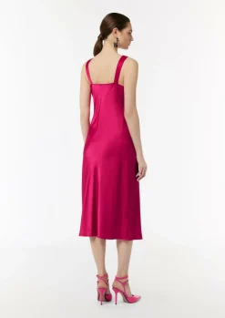 Satinkleid mit Wasserfall-Ausschnitt-Comma Fashion