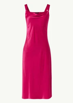 Satinkleid mit Wasserfall-Ausschnitt-Comma Fashion