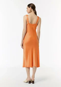Satinkleid mit Wasserfall-Ausschnitt-Comma Fashion