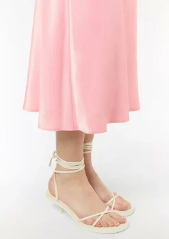 Satinkleid mit Wasserfall-Ausschnitt-Comma Fashion