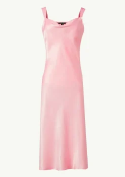 Satinkleid mit Wasserfall-Ausschnitt-Comma Fashion