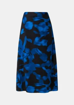 Satinrock mit All-over-Print-Comma Outlet
