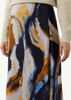 Satinrock mit All-over-Print-Comma Outlet