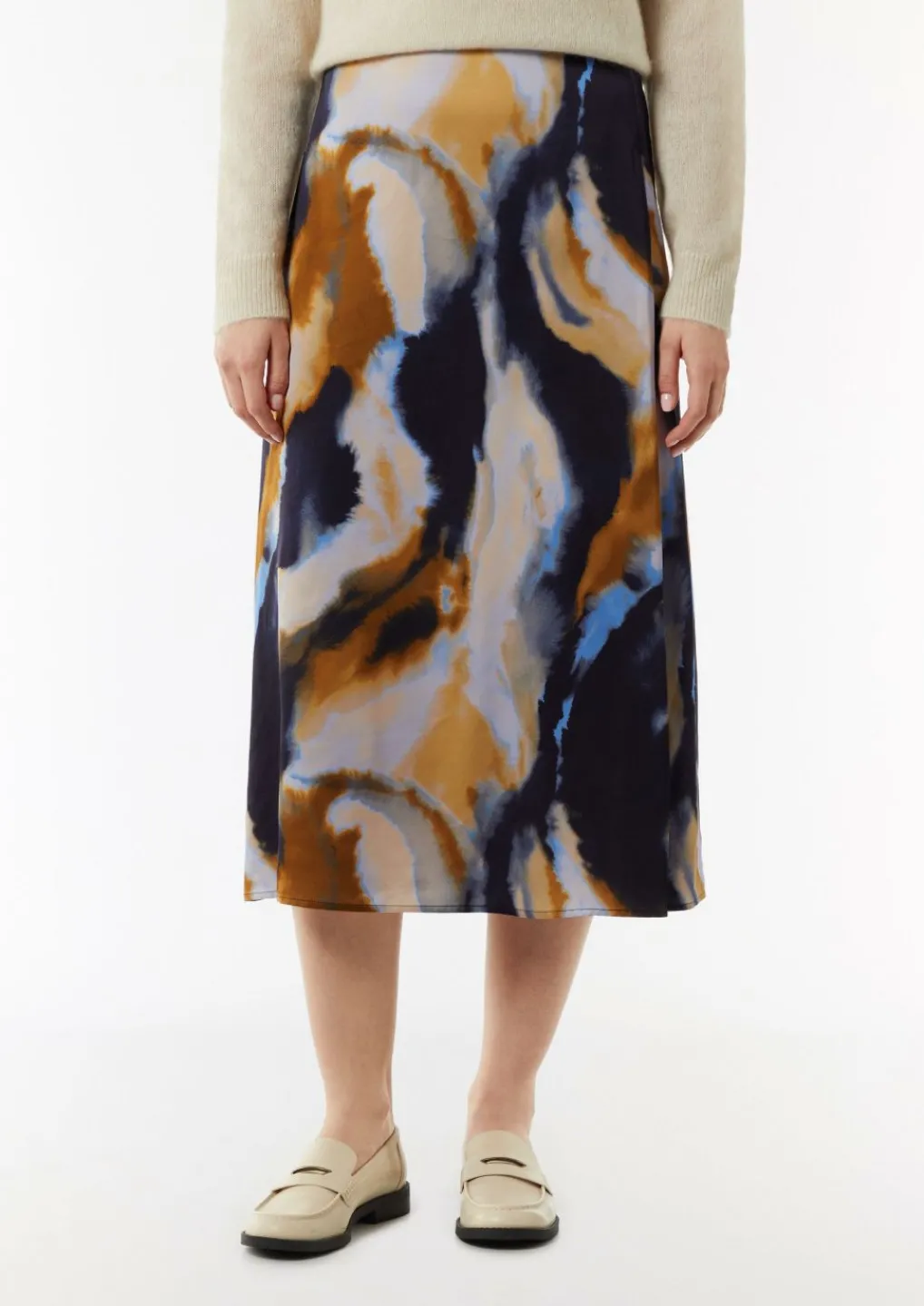 Satinrock mit All-over-Print-Comma Outlet