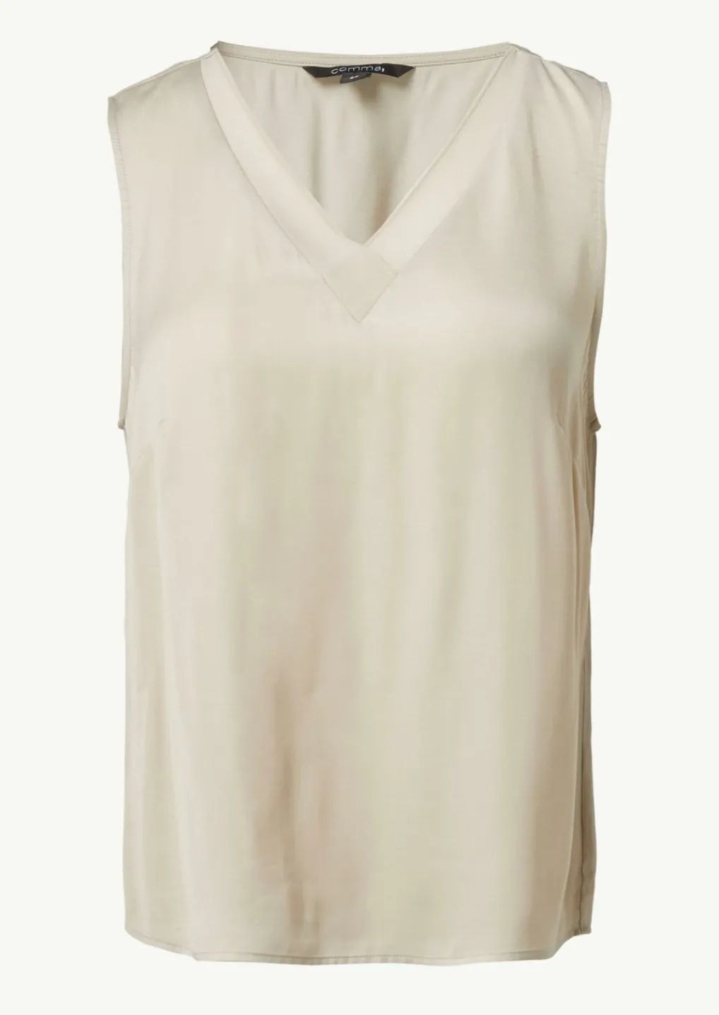 Satin-Top mit Chiffon-Ausschnitt-Comma Online