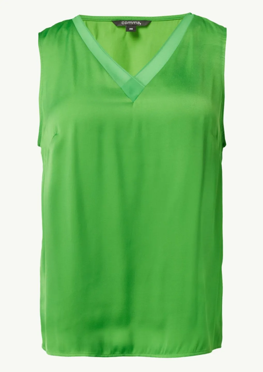 Satin-Top mit Chiffon-Ausschnitt-Comma Hot
