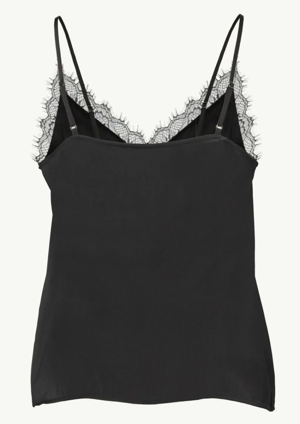 Satintop mit Spitzen-Details und verstellbaren Trägern-Comma Fashion