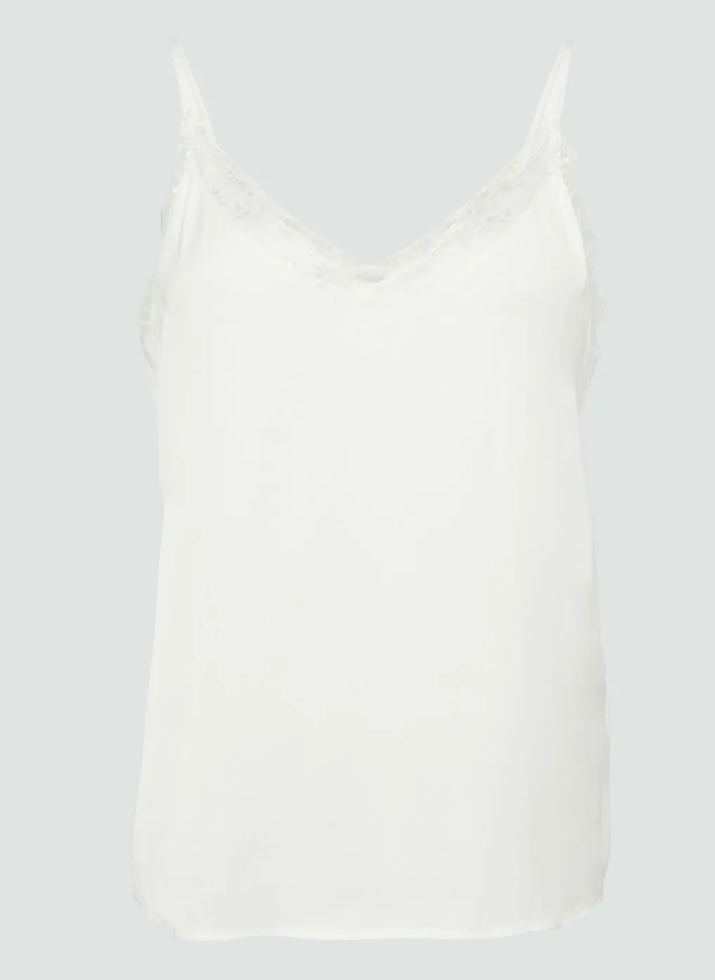 Satintop mit Spitzen-Details und verstellbaren Trägern-Comma Clearance