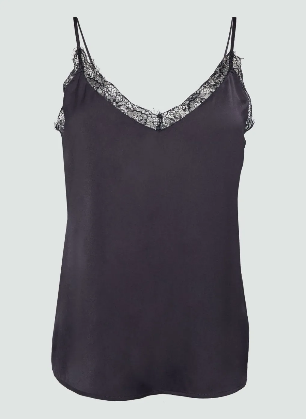 Satintop mit Spitzen-Details und verstellbaren Trägern-Comma Discount