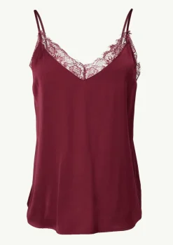Satin-Top mit Spitze und verstellbaren Trägern-Comma New