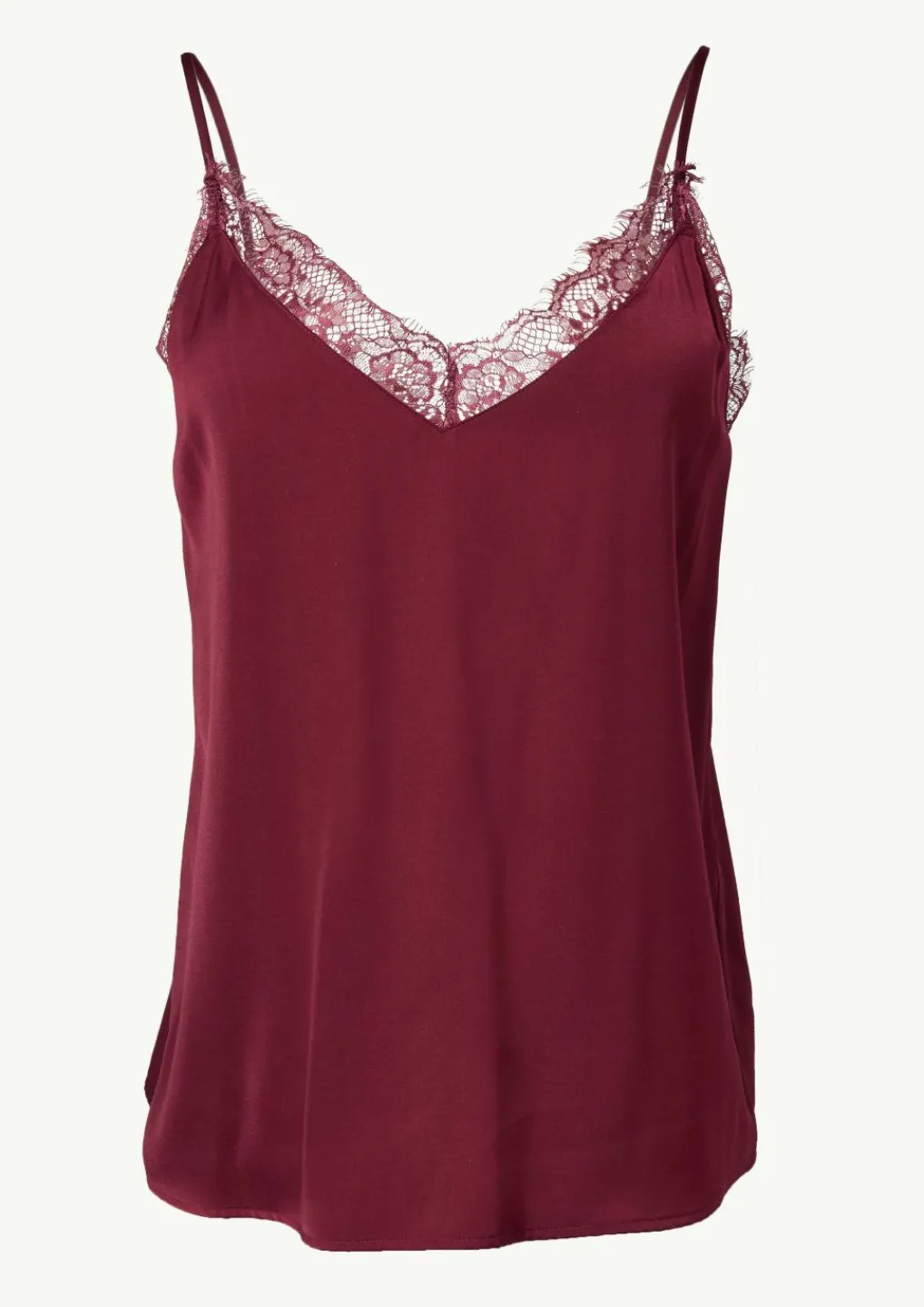 Satin-Top mit Spitze und verstellbaren Trägern-Comma New