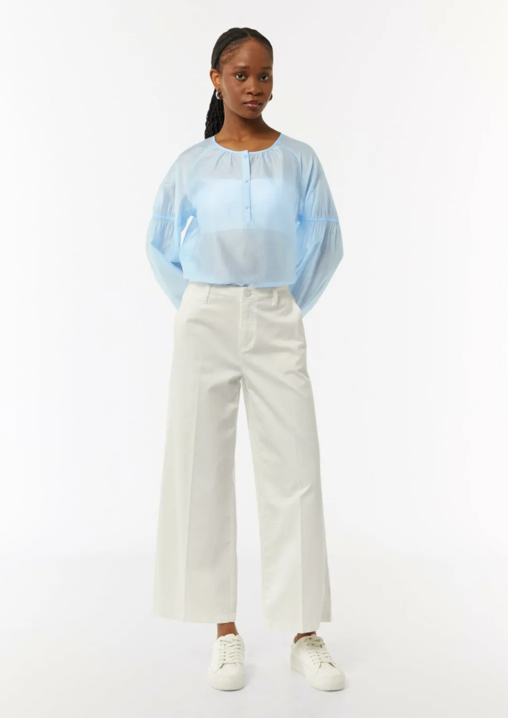 Schimmernde Lyocellbluse mit Raff-Details-Comma Sale