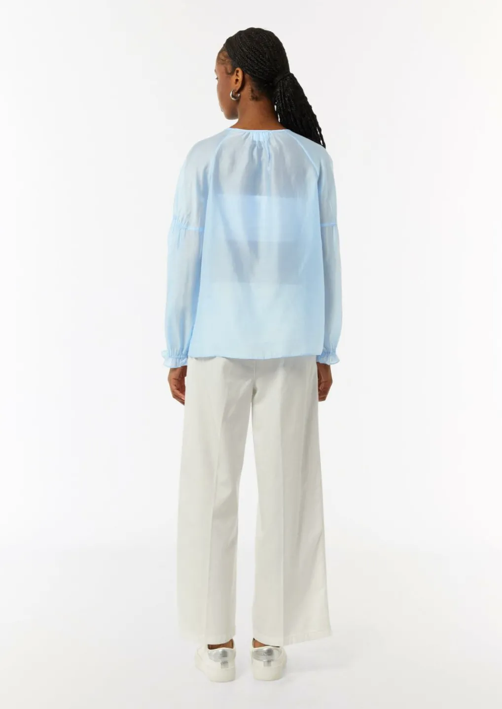 Schimmernde Lyocellbluse mit Raff-Details-Comma Sale