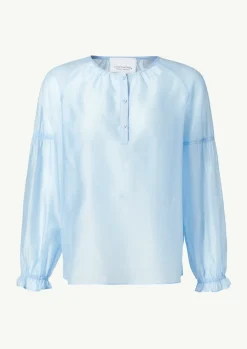Schimmernde Lyocellbluse mit Raff-Details-Comma Sale