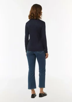 Schimmerndes Langarmshirt im Slim Fit-Comma Online