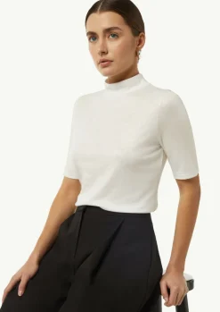 Schimmerndes Shirt mit Stehkragen-Comma New
