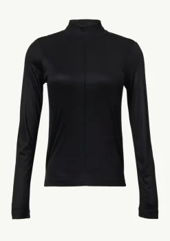 Schimmerndes Viskoseshirt mit Ziernaht-Comma Outlet