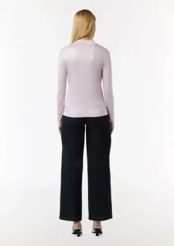 Schimmerndes Viskoseshirt mit Ziernaht-Comma Outlet