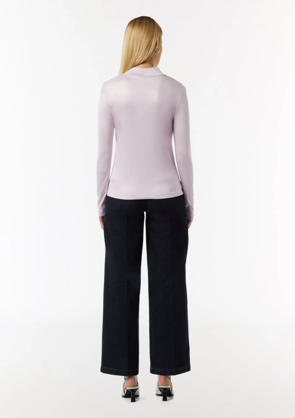 Schimmerndes Viskoseshirt mit Ziernaht-Comma Outlet