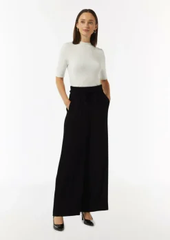 Schlupfhose mit High Rise und weitem Bein-Comma Outlet