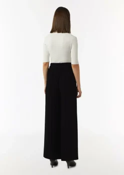 Schlupfhose mit High Rise und weitem Bein-Comma Outlet