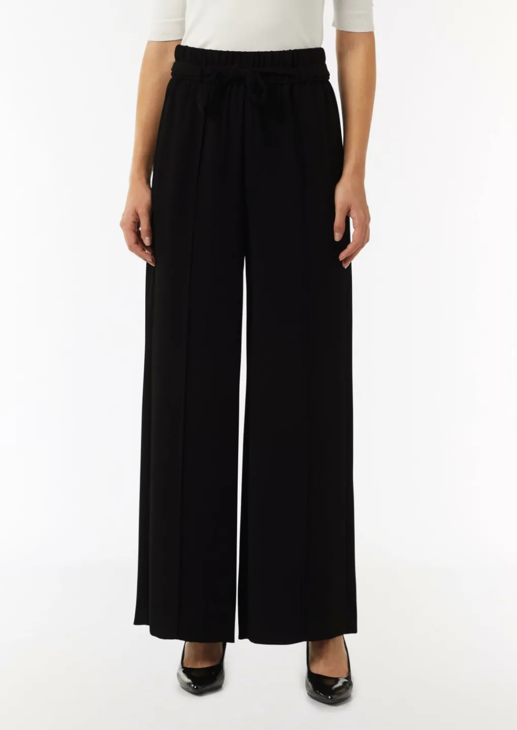 Schlupfhose mit High Rise und weitem Bein-Comma Outlet