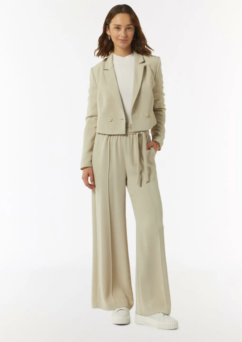 Schlupfhose mit High Rise und weitem Bein-Comma Sale