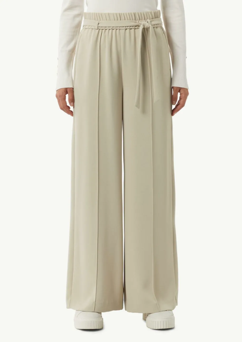Schlupfhose mit High Rise und weitem Bein-Comma Sale