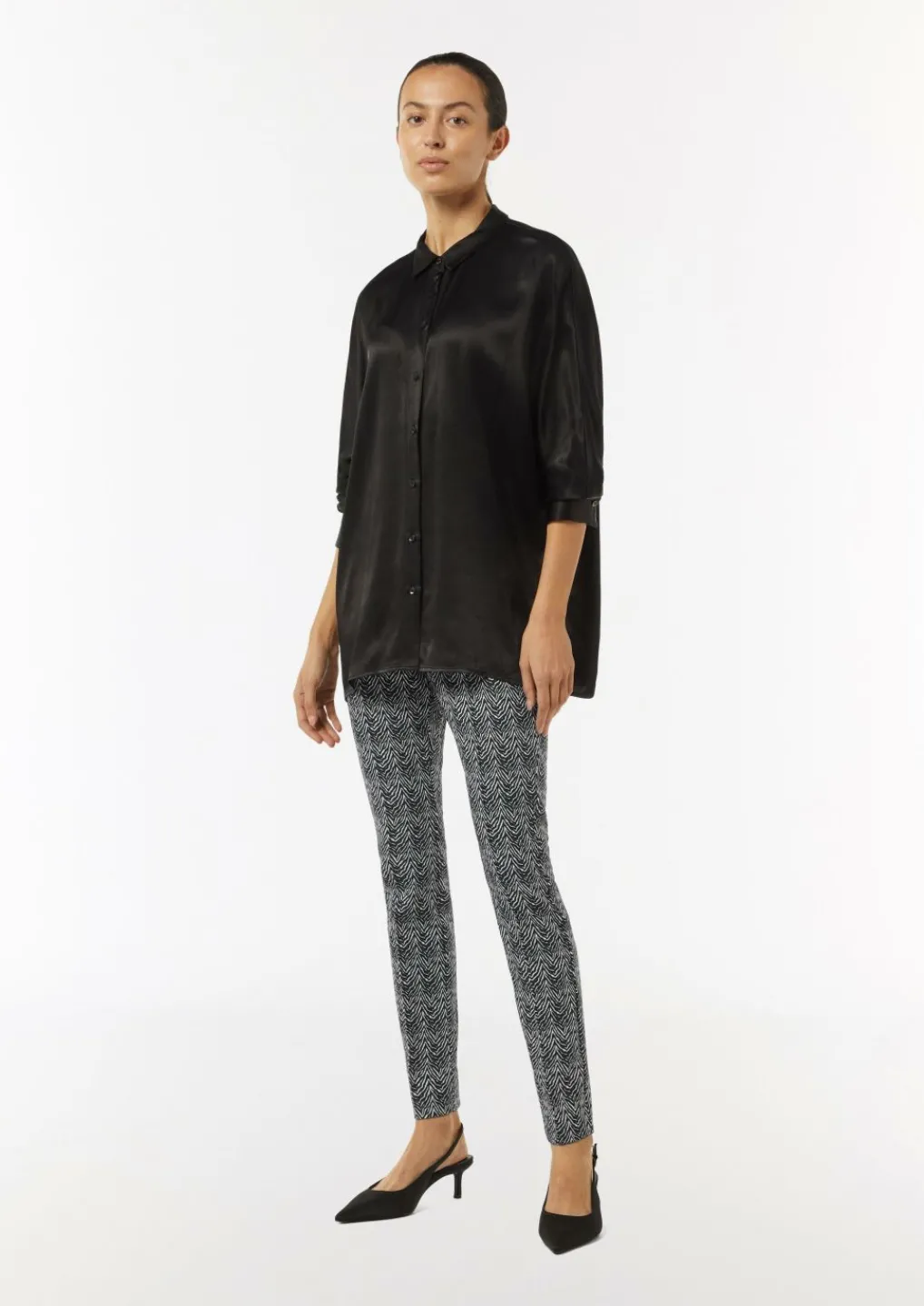 Schmale Hose aus Jacquard-Comma Hot