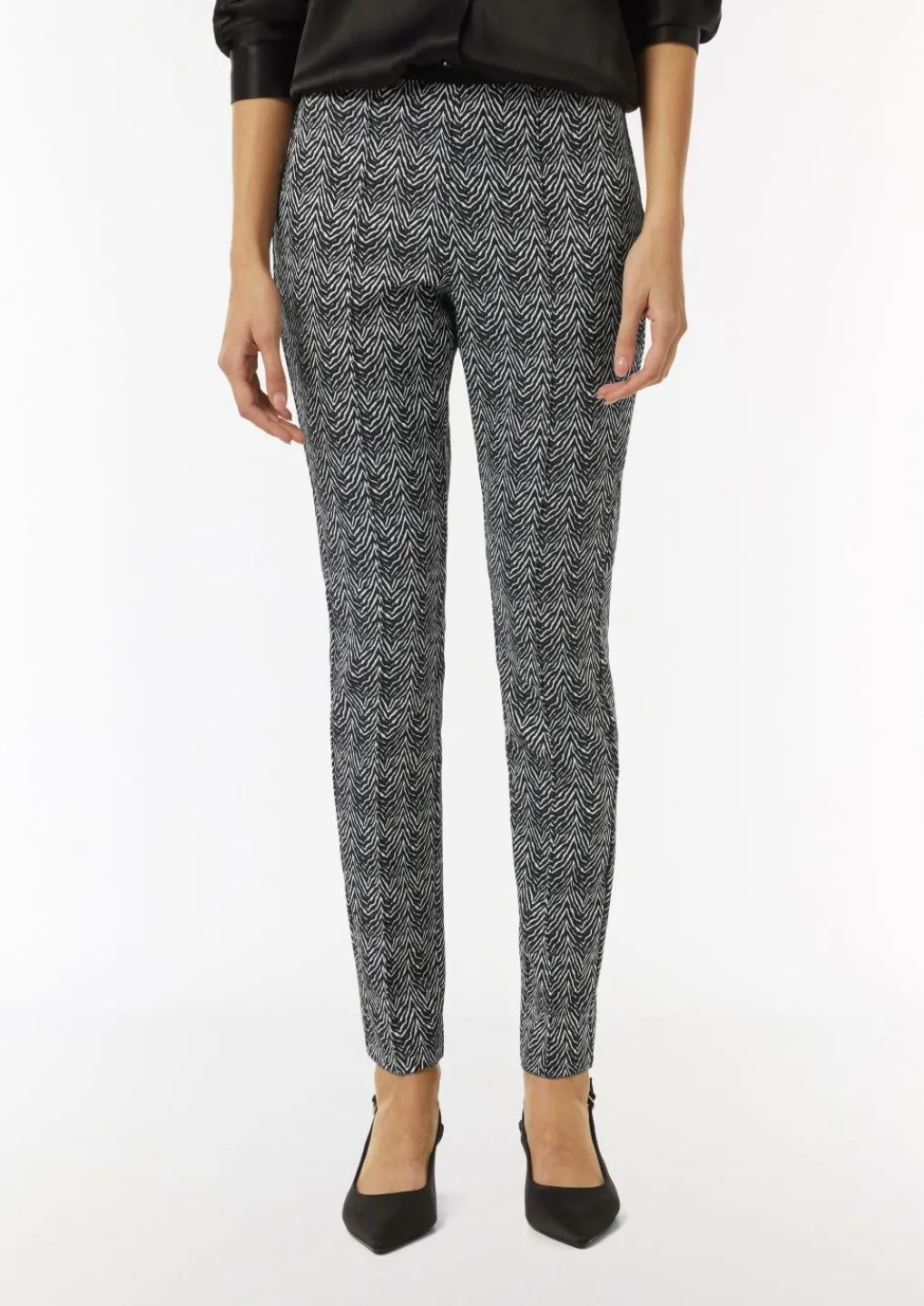 Schmale Hose aus Jacquard-Comma Hot