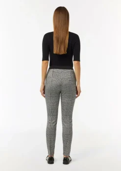Schmale Hose mit gewebtem Karomuster-Comma Outlet
