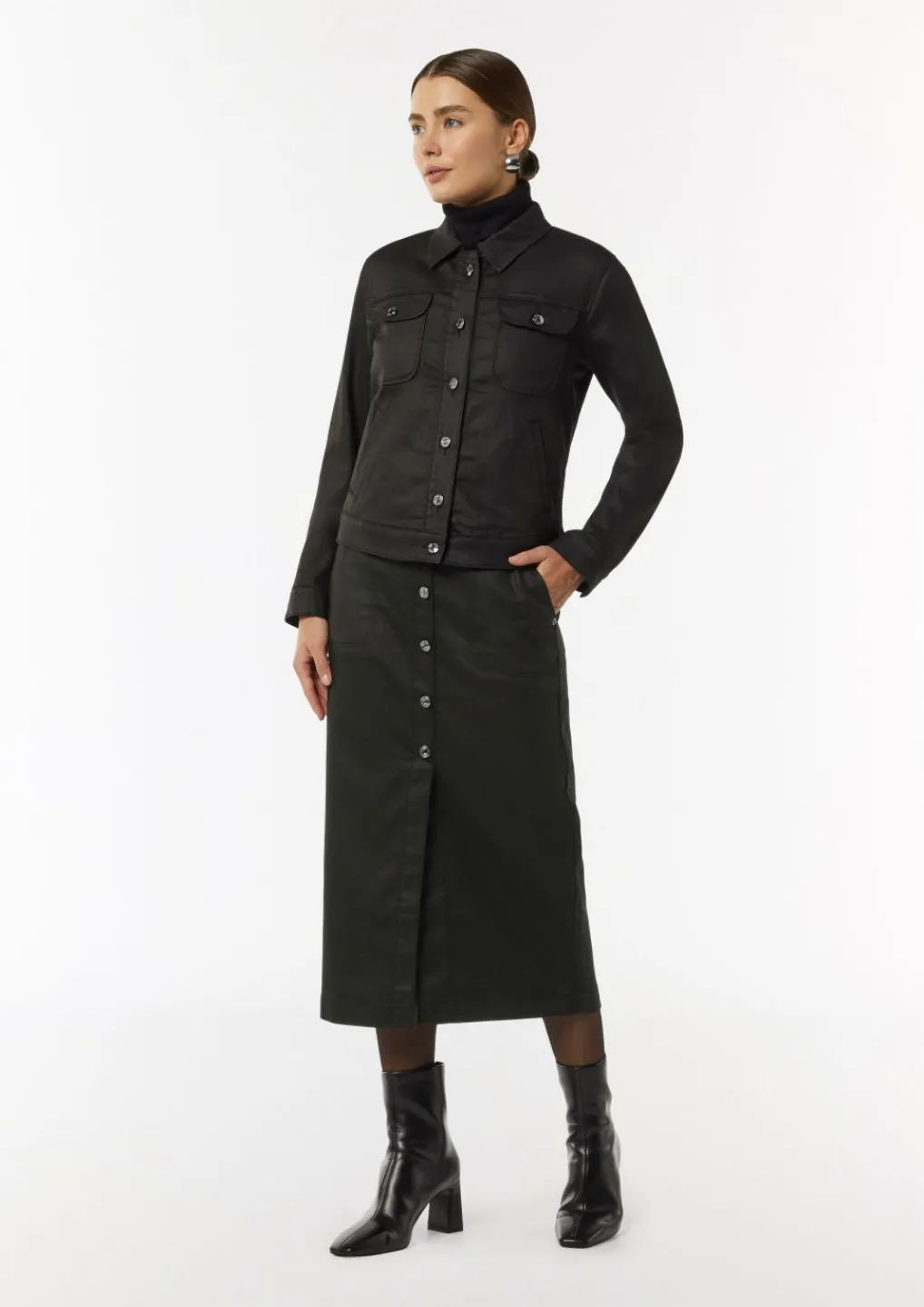 Schmaler Rock mit Steppdetails-Comma Discount