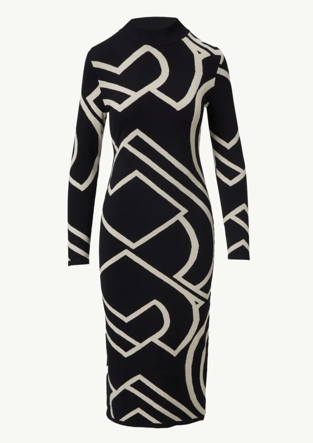 Schmales Jacquard-Kleid mit Logo-Design-Comma Hot