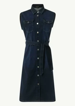 Schmal geschnittenes Jeanskleid mit Bindegürtel-Comma Clearance