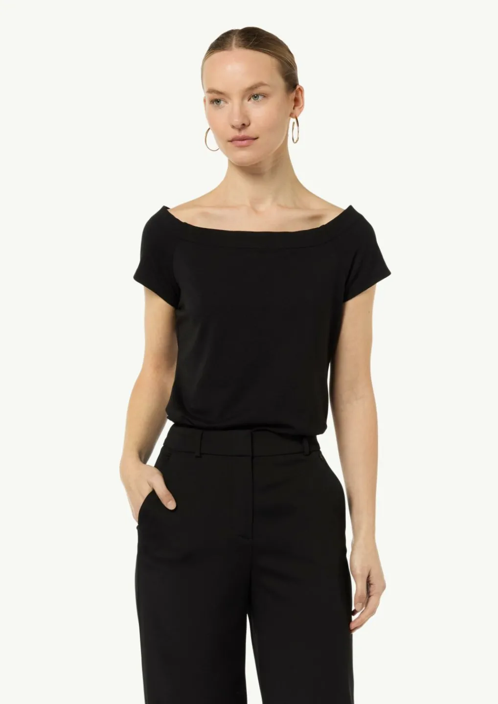 Schulterfreies Shirt aus Baumwoll-Mix-Comma Fashion