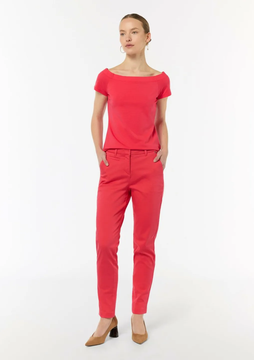 Schulterfreies Shirt aus Baumwoll-Mix-Comma Outlet