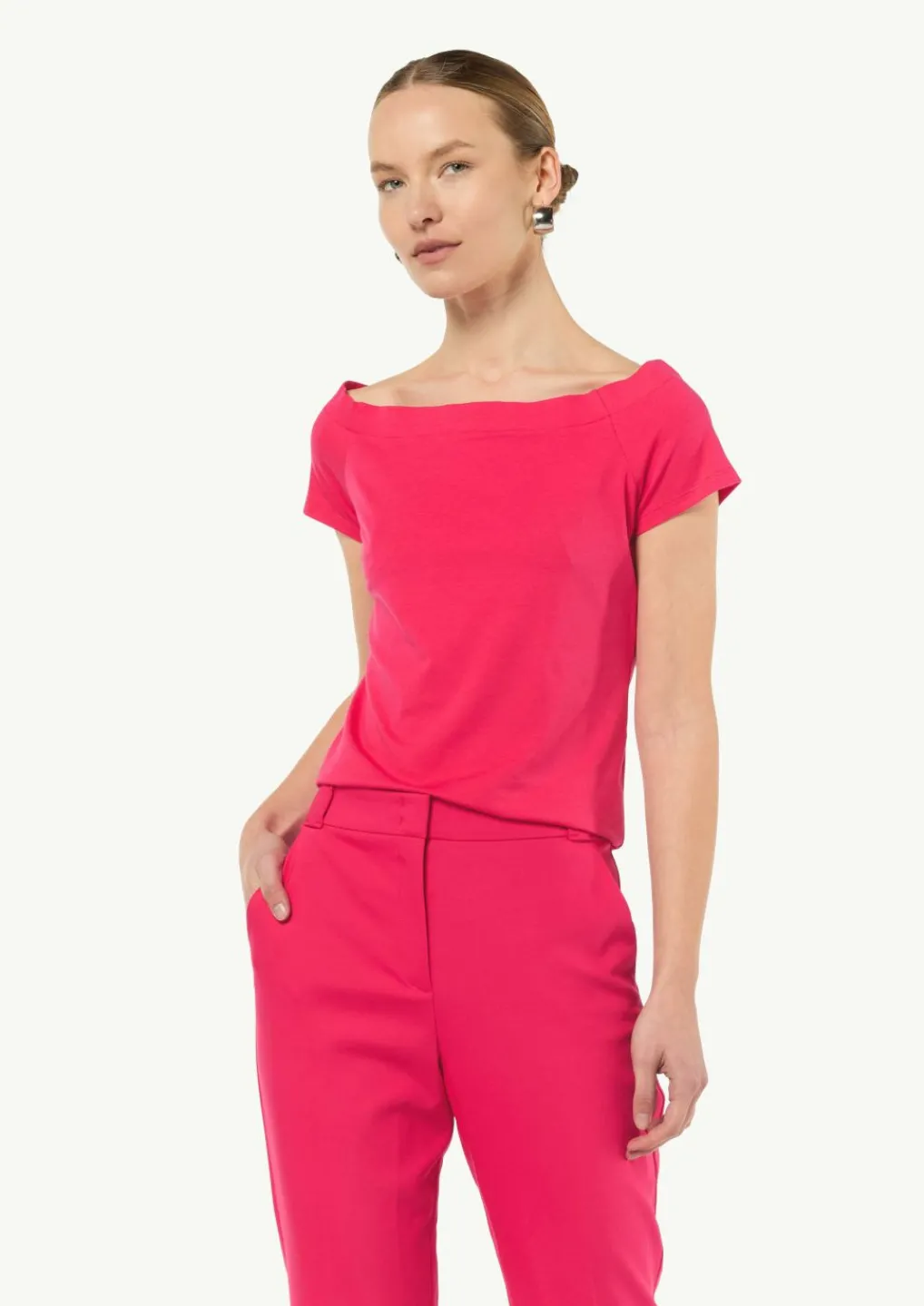 Schulterfreies Shirt aus Baumwoll-Mix-Comma Online